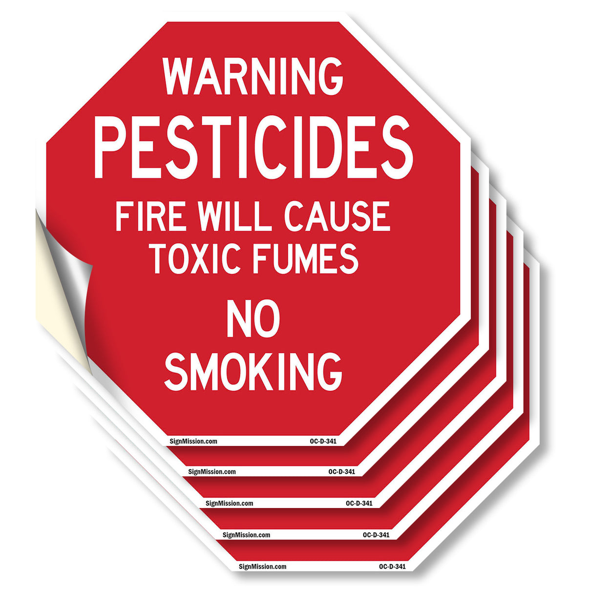 Warning Pesticides Fire Will Cause Toxic Fumes No Smoking
