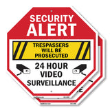 Security Alert Trespassers Will Be Prosecuted 24 Hour Video Surveillance