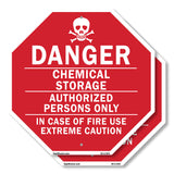 Danger Chemical Storage Authorized Persons Only in Case of Fire Use Extreme Caution
