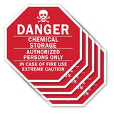 Danger Chemical Storage Authorized Persons Only in Case of Fire Use Extreme Caution