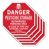 Danger Pesticide Storage Authorized Persons Only in Case of Fire Use Extreme Caution Fire Will Cause Toxic Fumes