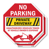 No Parking Private Driveway Unauthorized Vehicles Towed at Vehicle Owner's Expense
