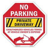 No Parking Private Driveway Unauthorized Vehicles Towed at Vehicle Owner's Expense