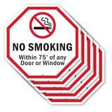 No Smoking Within 75' Of Any Door or Window