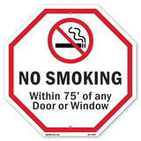 No Smoking Within 75' Of Any Door or Window