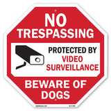 No Trespassing Protected by Video Surveillance Beware of Dogs