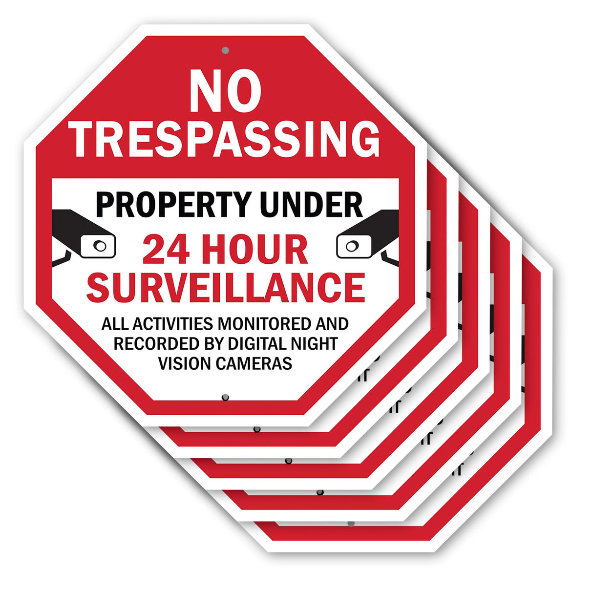 No Trespassing Property Under 24 Hour Surveillance All Activities Monitored and Recorded by Digital Night Vision Cameras