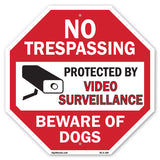No Trespassing Protected by Video Surveillance Beware of Dogs