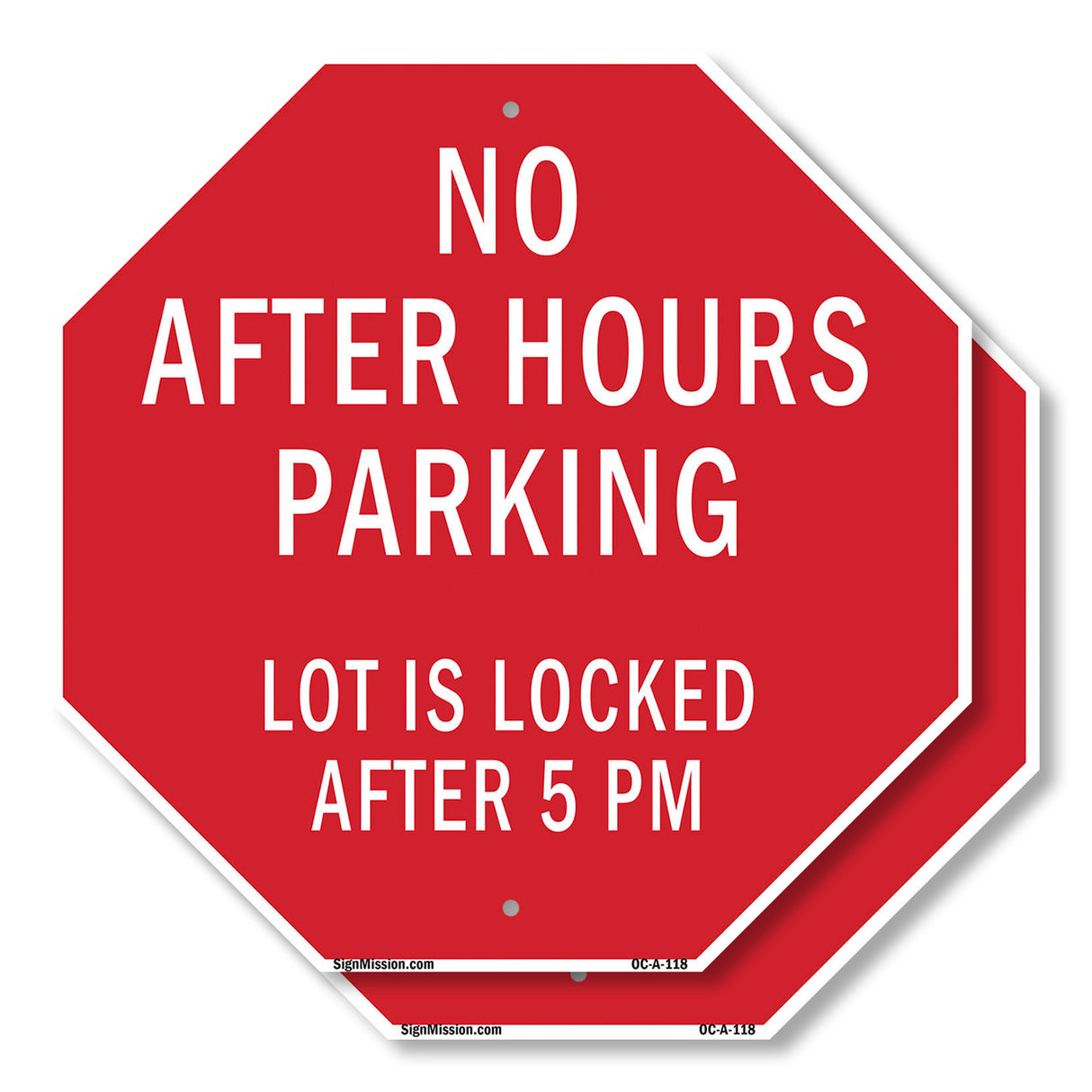 No After Hours Parking Lot Is Locked After 5 Pm