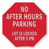 No After Hours Parking Lot Is Locked After 5 Pm