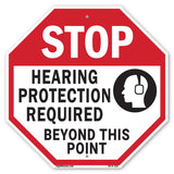 Stop Hearing Protection Required Beyond This Point
