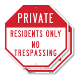 Private Residents Only No Trespassing