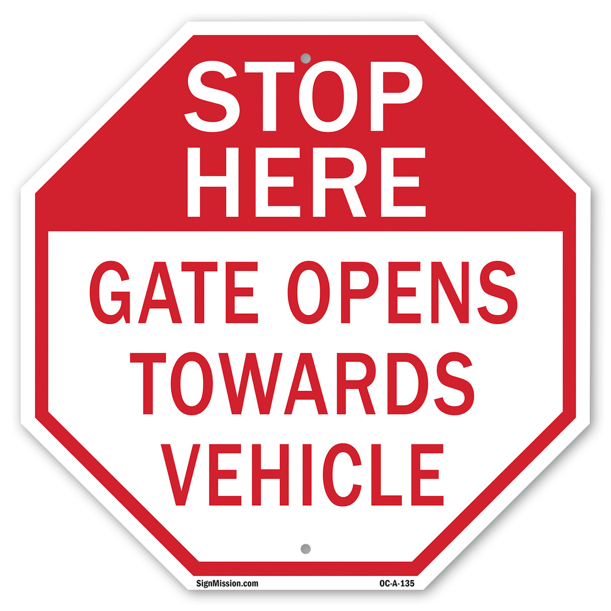 Stop Here Gate Opens Towards Vehicle