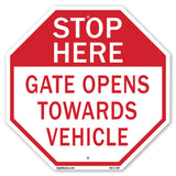 Stop Here Gate Opens Towards Vehicle