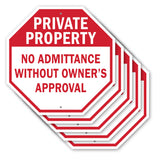Private Property No Admittance Without Owner's Approval