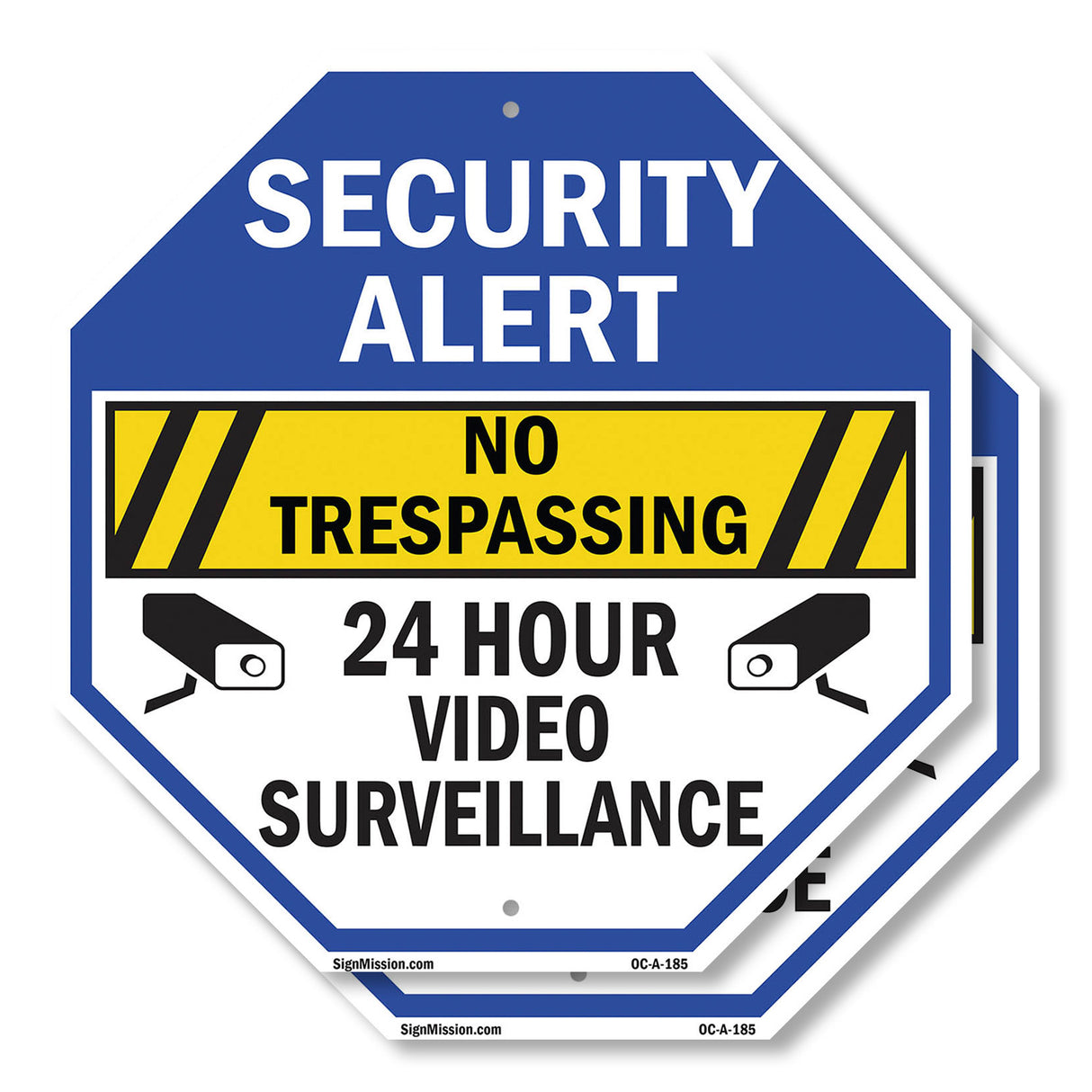 Security Alert No Trespassing 24 Hour Video Surveillance