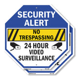 Security Alert No Trespassing 24 Hour Video Surveillance