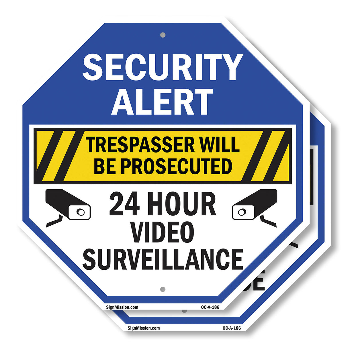 Security Alert Trespasser Will Be Prosecuted 24 Hour Video Surveillance
