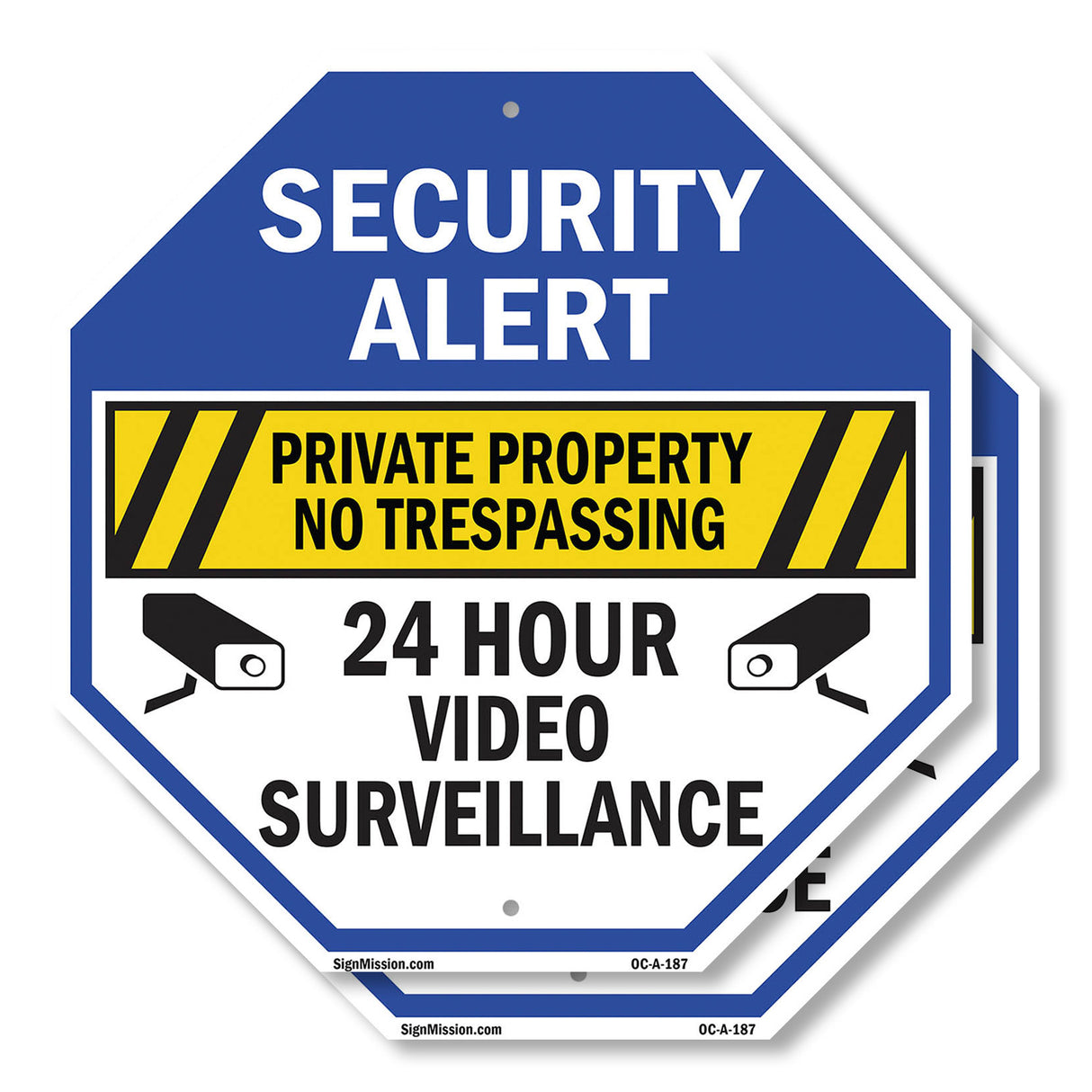 Security Alert Private Property No Trespassing 24 Hour Video Surveillance