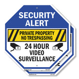 Security Alert Private Property No Trespassing 24 Hour Video Surveillance