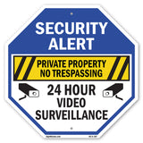 Security Alert Private Property No Trespassing 24 Hour Video Surveillance