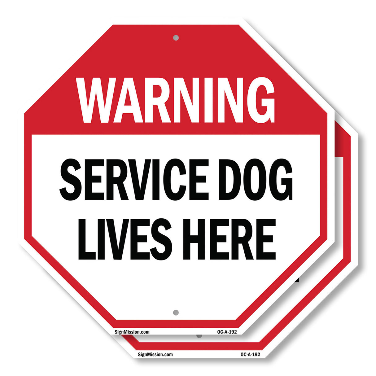 Warning Service Dog Lives Here