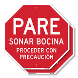 Pare Sonar Bocina Proceder Con Precaución