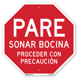 Pare Sonar Bocina Proceder Con Precaución