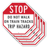 Stop Do Not Walk on Train Tracks Trip Hazard