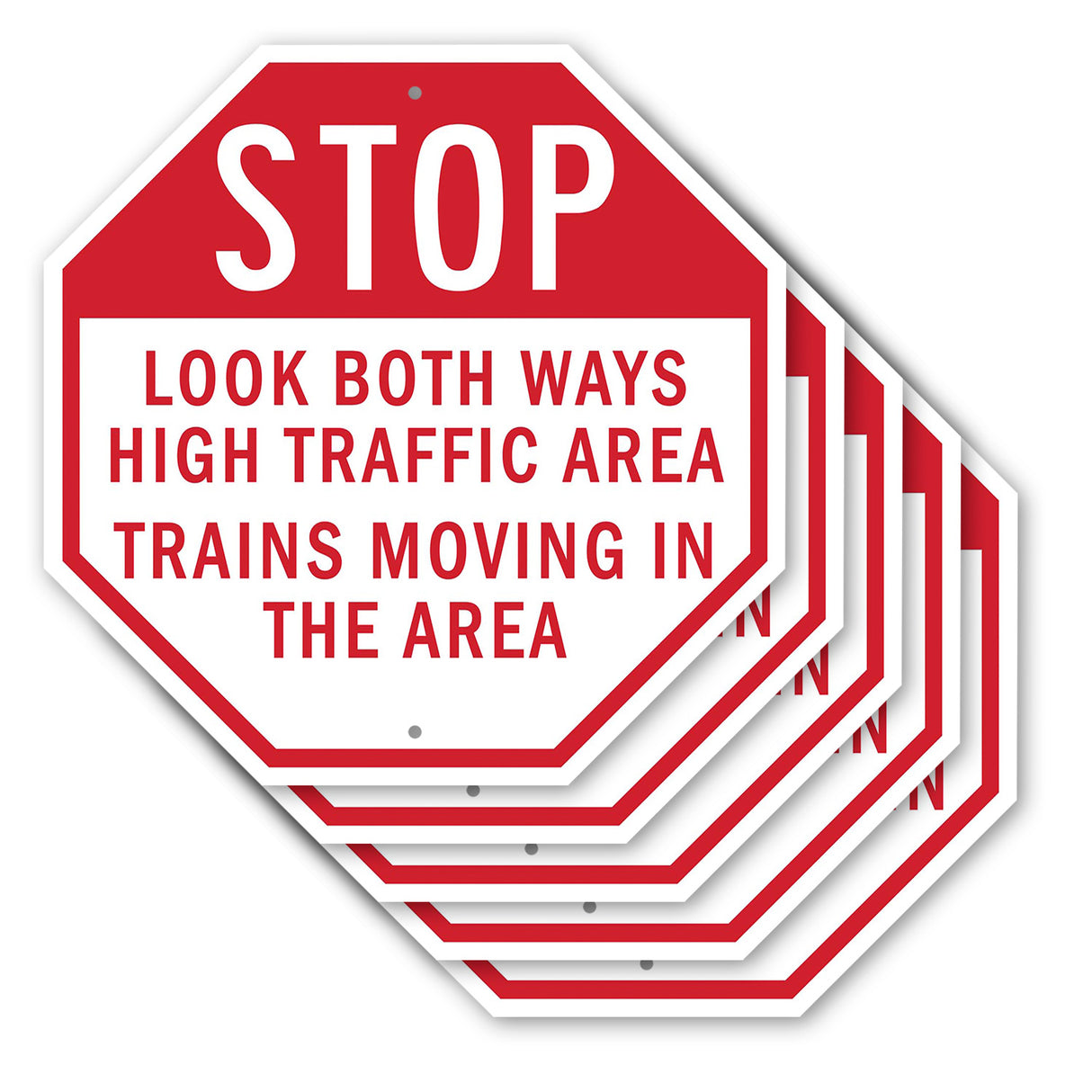 Stop Look Both Ways High Traffic Area Trains Moving in The Area