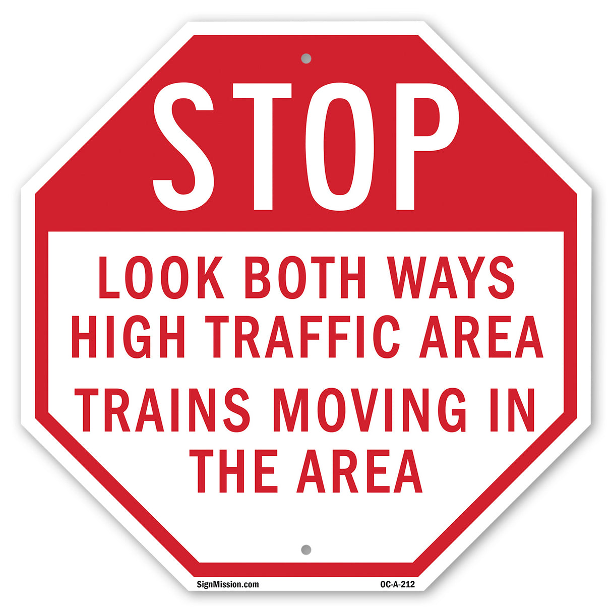 Stop Look Both Ways High Traffic Area Trains Moving in The Area