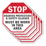 Stop Hearing Protection & Safety Glasses Must Be Worn in This Area