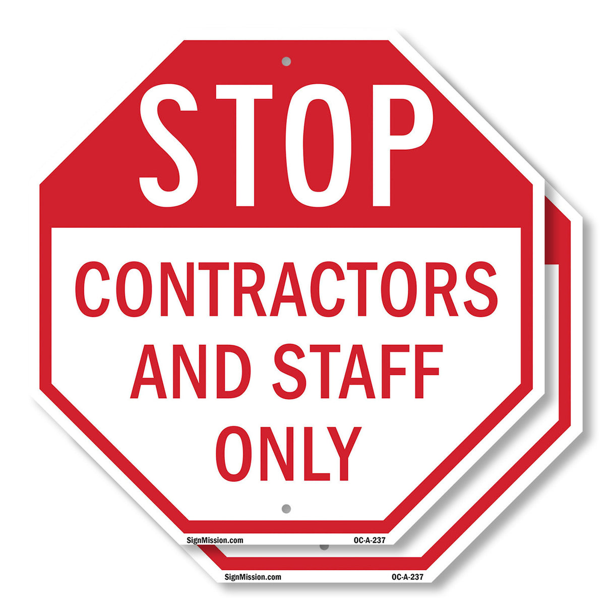 Stop Contractors and Staff Only