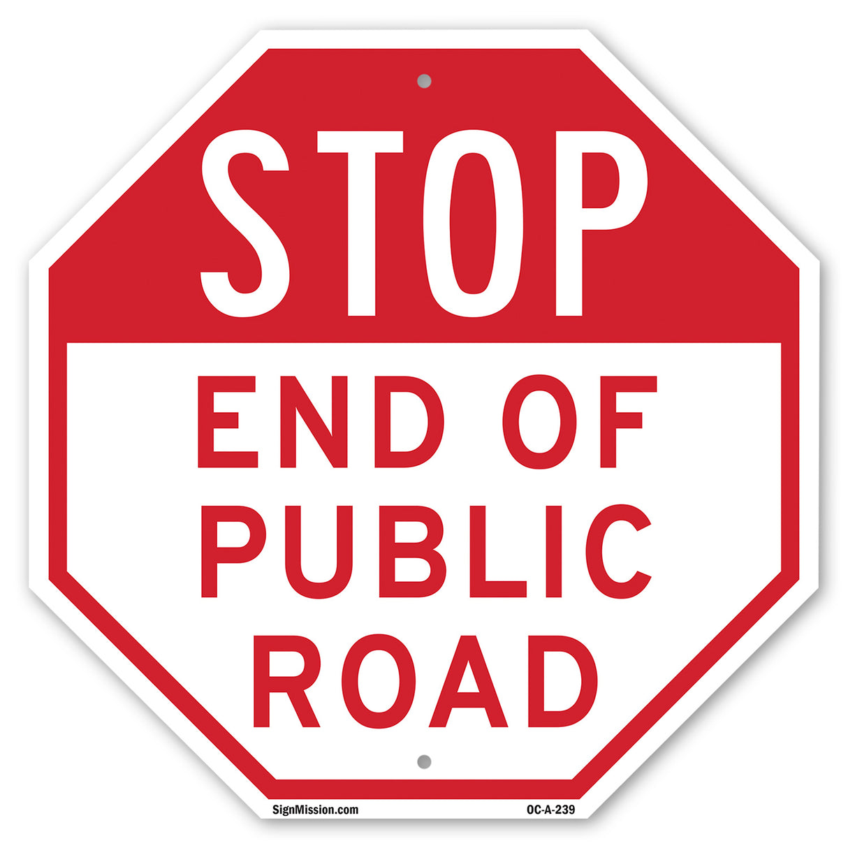 Stop End of Public Road