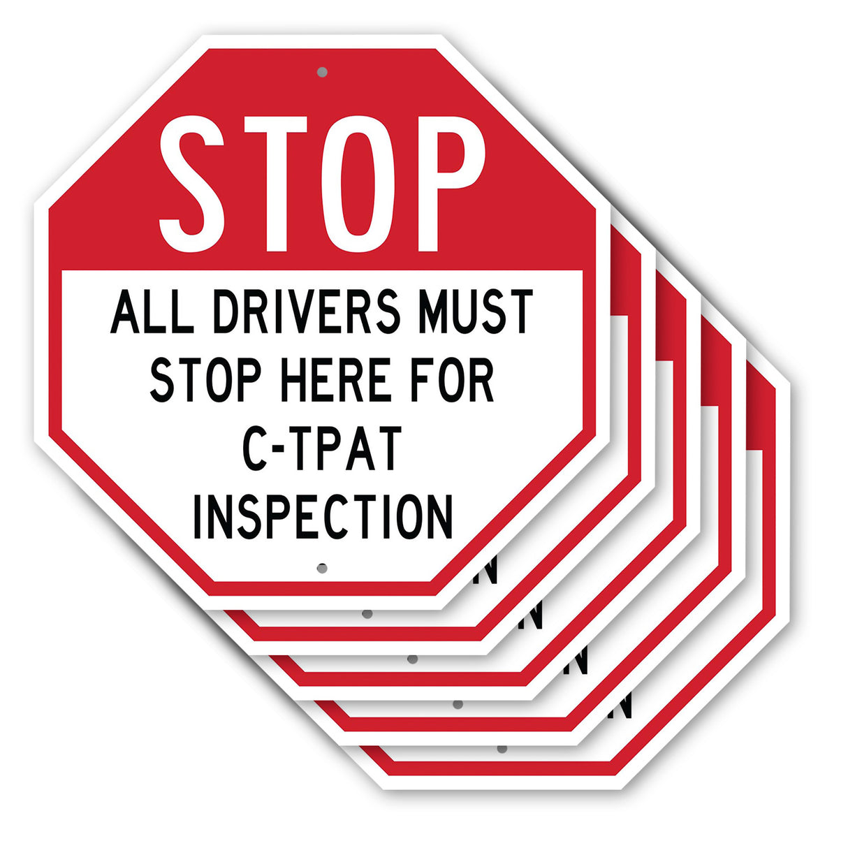Stop All Drivers Must Stop Here For С-трат Inspection