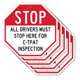 Stop All Drivers Must Stop Here For С-трат Inspection