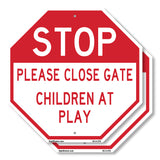 Stop Please Close Gate Children at Play