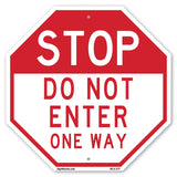 Stop Do Not Enter One Way