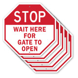 Stop Wait Here for Gate to Open