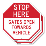 Stop Here Gates Open Towards Vehicle