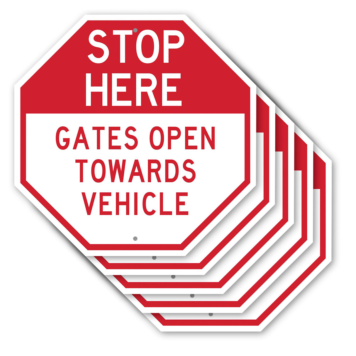 Stop Here Gates Open Towards Vehicle