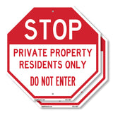 Stop Private Property Residents Only Do Not Enter
