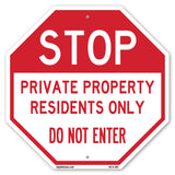 Stop Private Property Residents Only Do Not Enter
