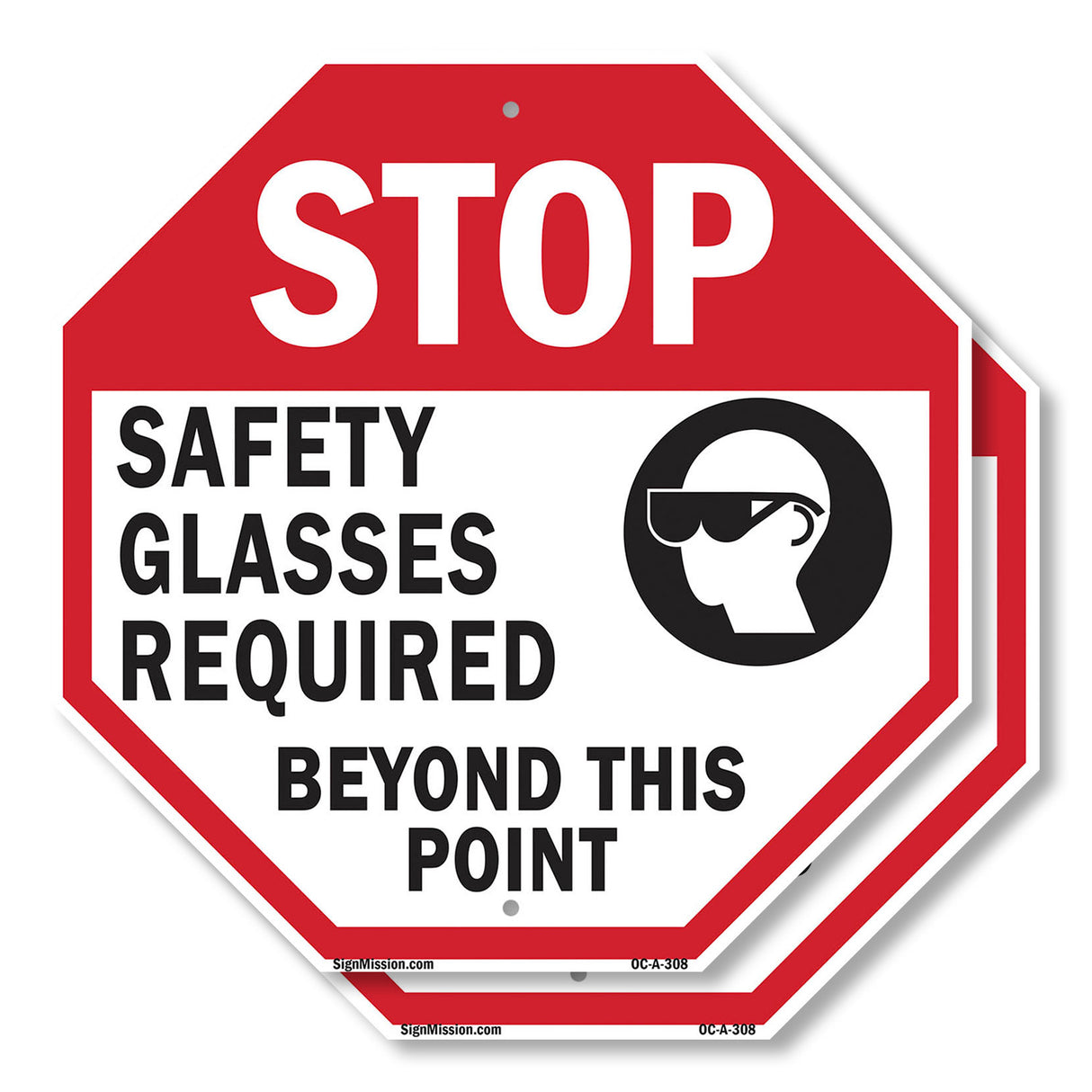 Stop Safety Glasses Required Beyond This Point