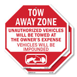Tow Away Zone Unauthorized Vehicles Will Be Towed at Owner's Expense Vehicles Will Be Impounded