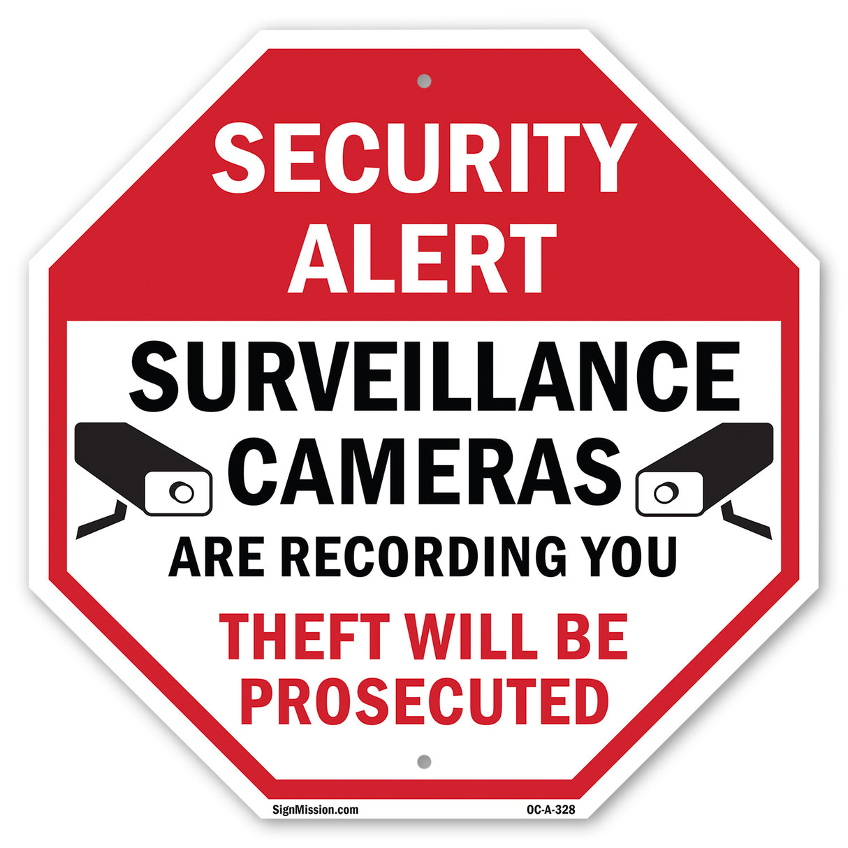 Security Alert Surveillance Cameras Are Recording You Theft Will Be Prosecuted