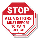 Stop All Visitors Must Report Το Main Office