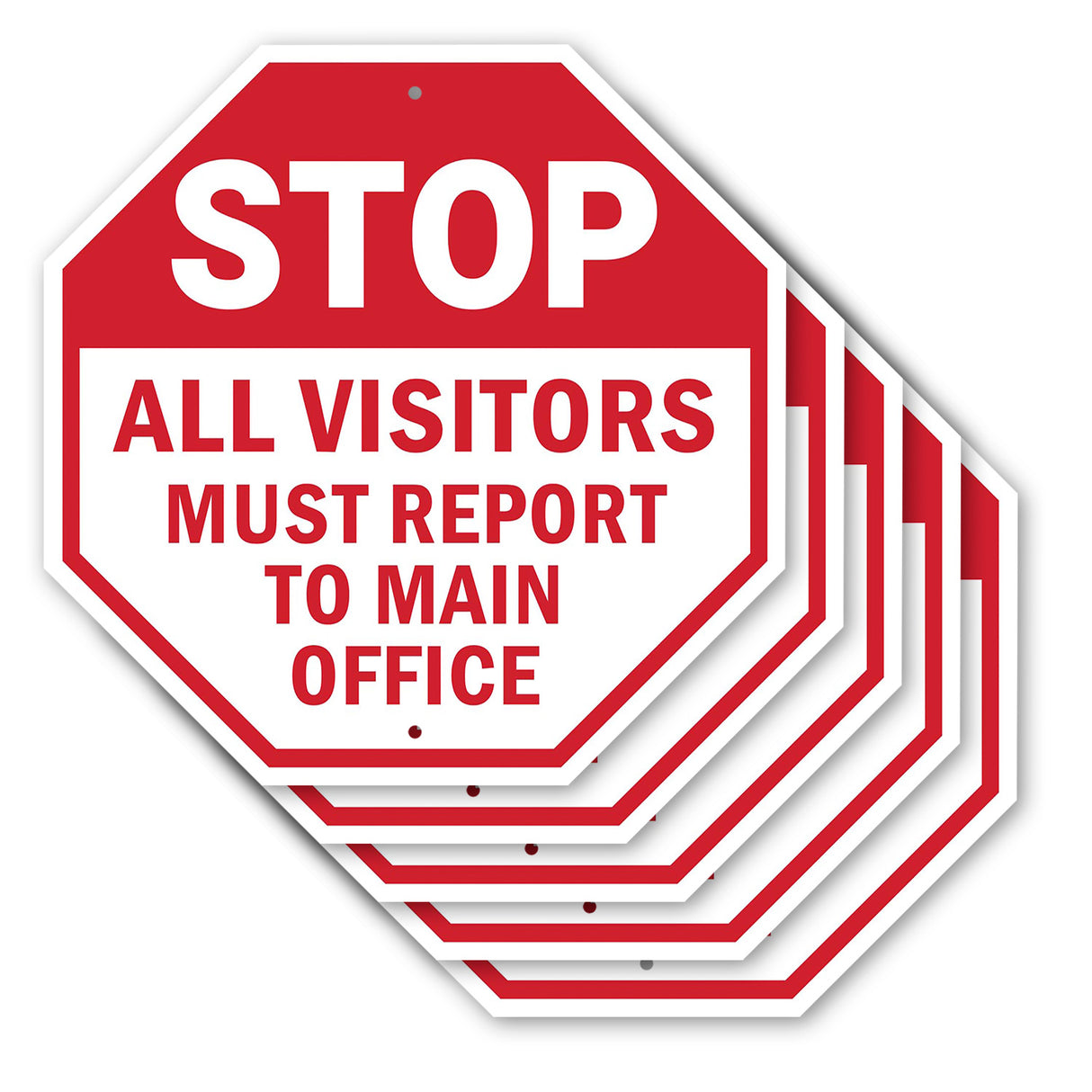 Stop All Visitors Must Report Το Main Office