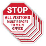 Stop All Visitors Must Report Το Main Office