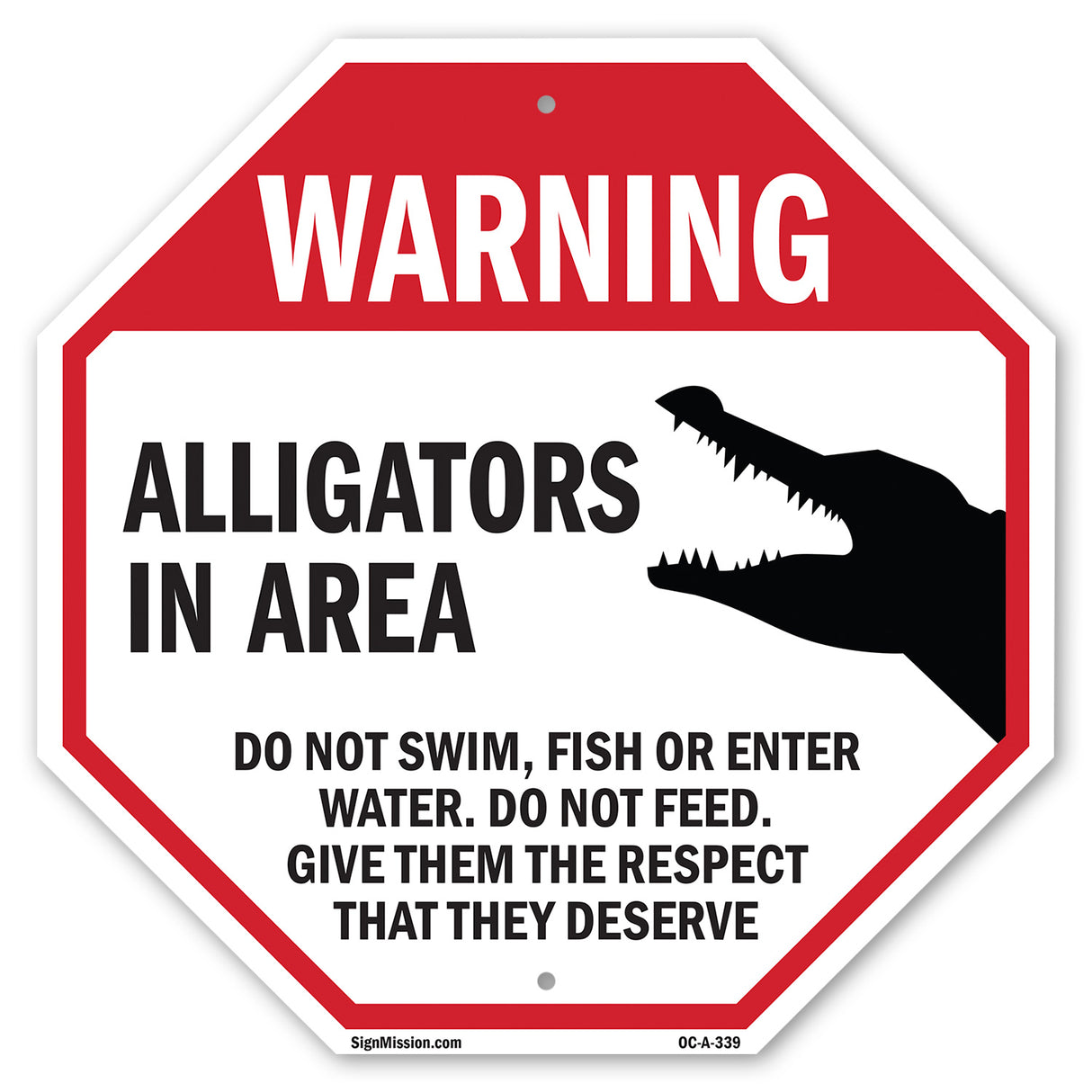 Warning Alligators in Area Do Not Swim